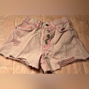 Pink Distressed Girl Shorts